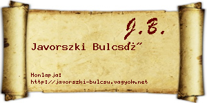 Javorszki Bulcsú névjegykártya